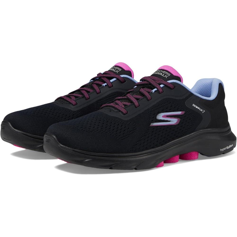 imageSkechers Womens Go Walk 7 Cosmic Waves Athletic Walking SneakerBlackMulti