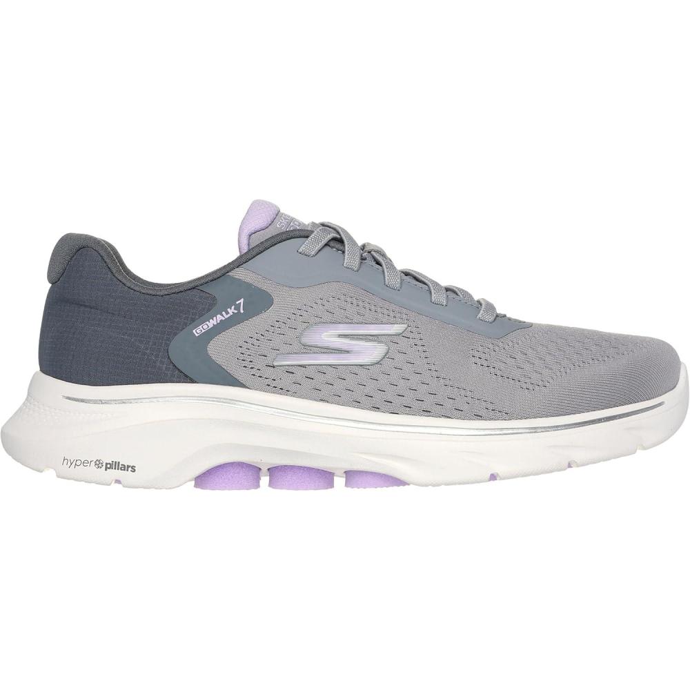 imageSkechers Womens Go Walk 7 Cosmic Waves Athletic Walking SneakerGrayLavender
