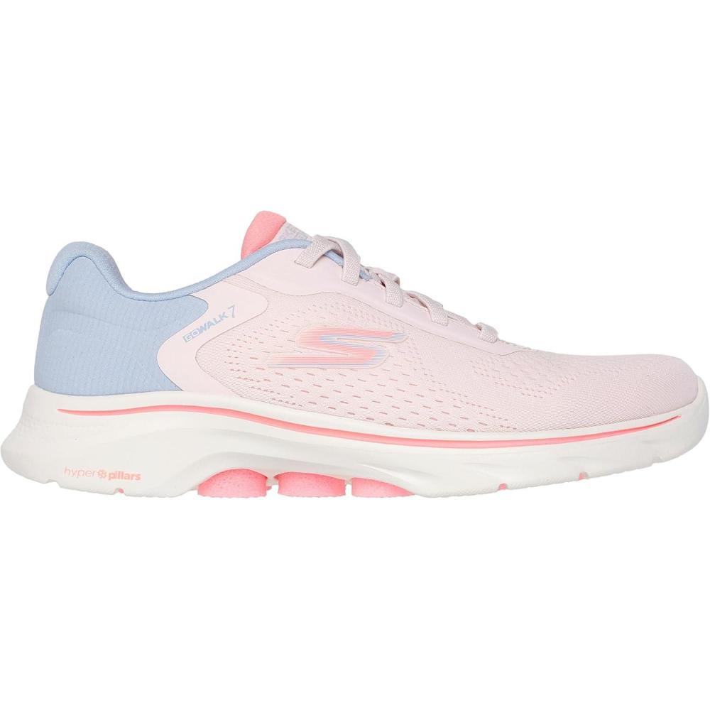 imageSkechers Womens Go Walk 7 Cosmic Waves Athletic Walking SneakerLight Pink