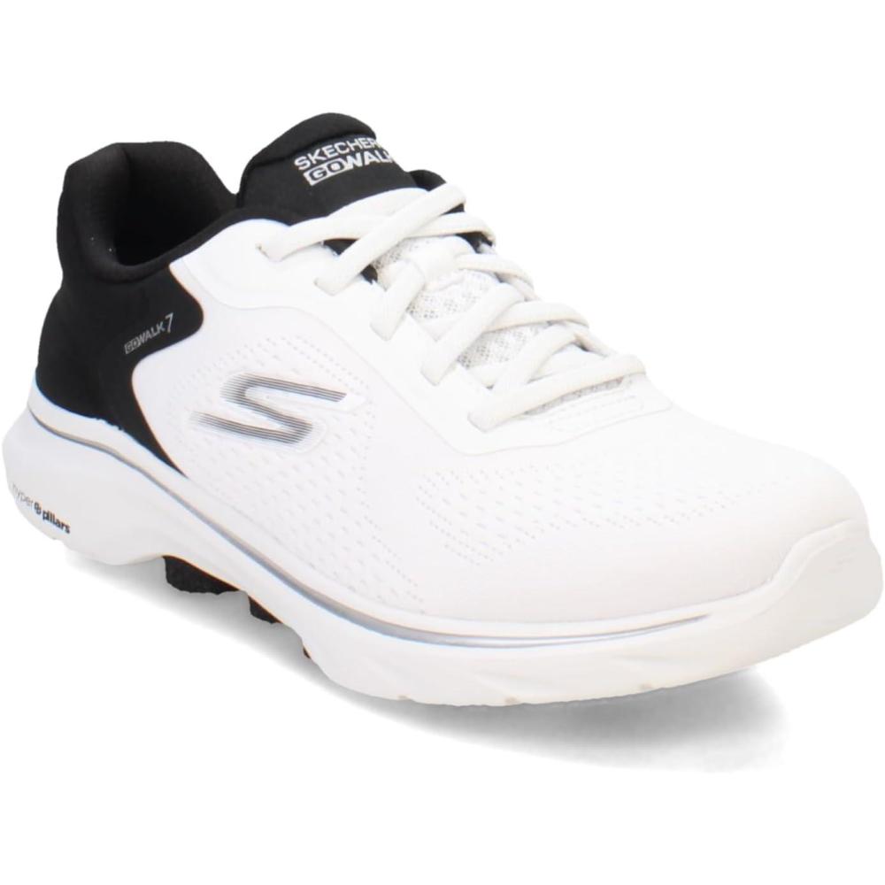 imageSkechers Womens Go Walk 7 Cosmic Waves Athletic Walking SneakerWhiteBlack