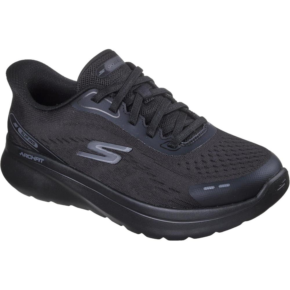 imageSkechers Womens Go Walk Arch Fit NJoy Emory Hands Free Slipins SneakerBlack Textile Black Trim
