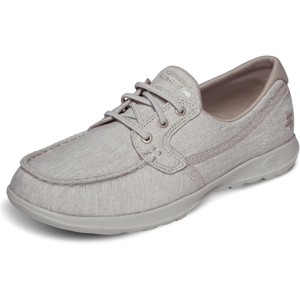 imageSkechers Womens Go Walk Lite15433 Boat ShoeTaupe