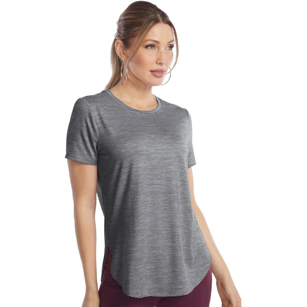 imageSkechers Womens Godri Swift Tunic TeeAgaveIce Stripe Swift Stripe