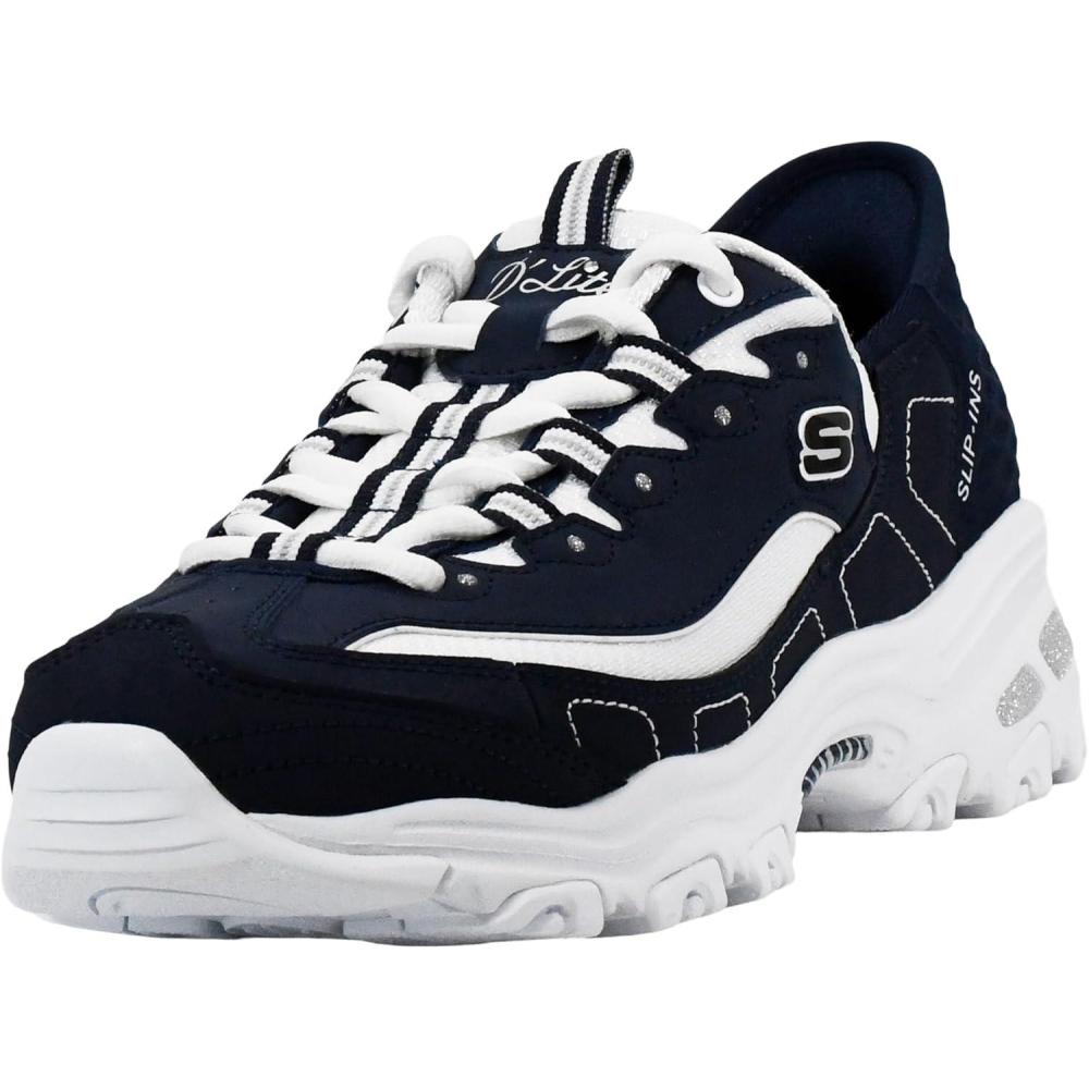 imageSkechers Womens Hands Free DLites New ClassicSneakerNavyWhite