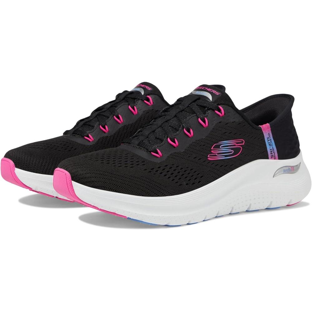imageSkechers Womens Hands Free Slipins Arch Fit 20Easy ChicBlack Hot Pink