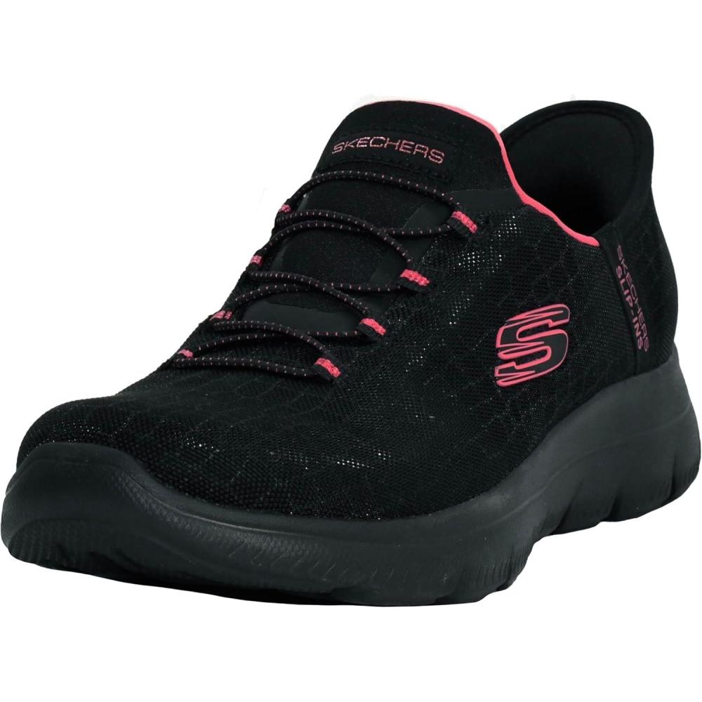 imageSkechers Womens Hands Free Slipins SummitsClassy NightBlackHot Pink