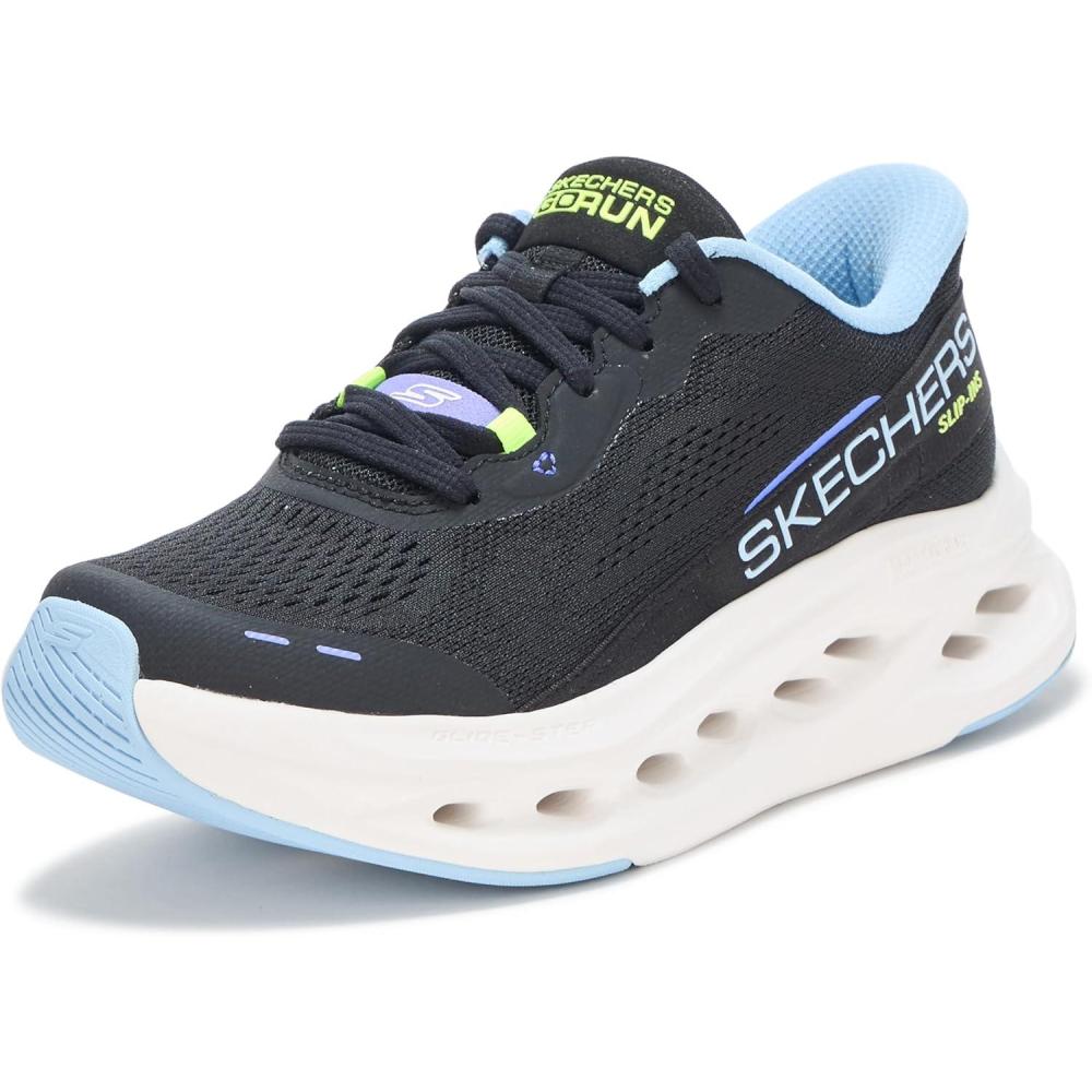 imageSkechers Womens Max Cushioning Glide Step Caledonia Hands Free SlipinsBlackBlue