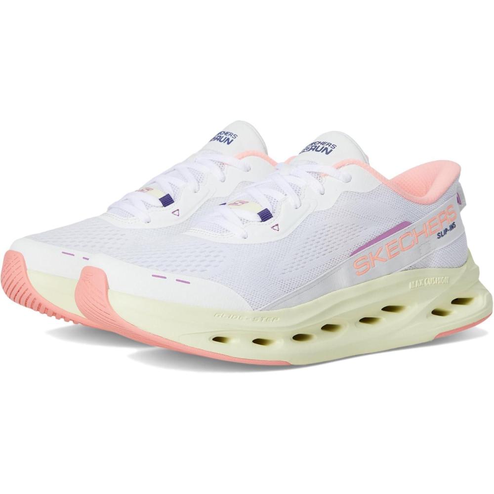 imageSkechers Womens Max Cushioning Glide Step Caledonia Hands Free SlipinsWhitePink