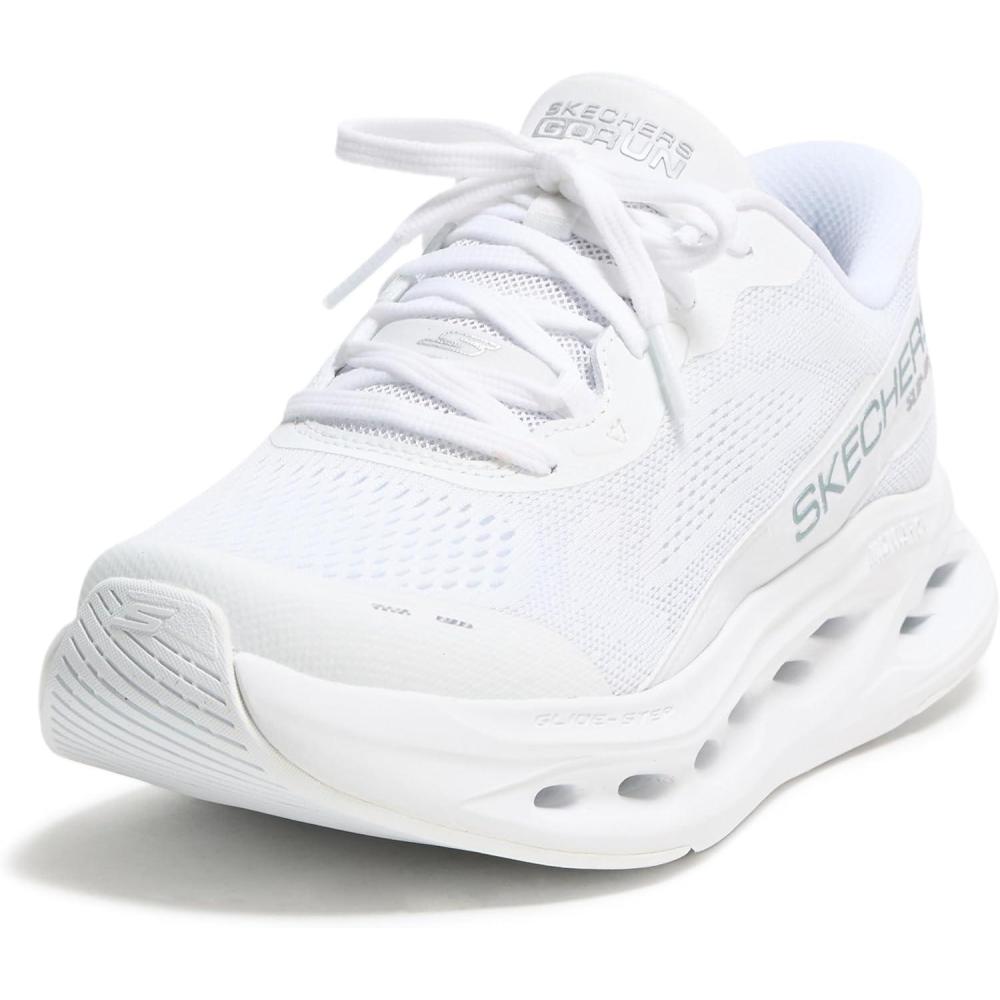 imageSkechers Womens Max Cushioning Glide Step Caledonia Hands Free SlipinsWhiteSilver