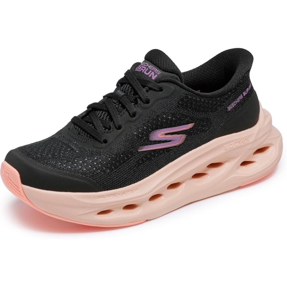 imageSkechers Womens Max Cushioning Glide Step Hartford Hands Free SlipinsBlackPurple