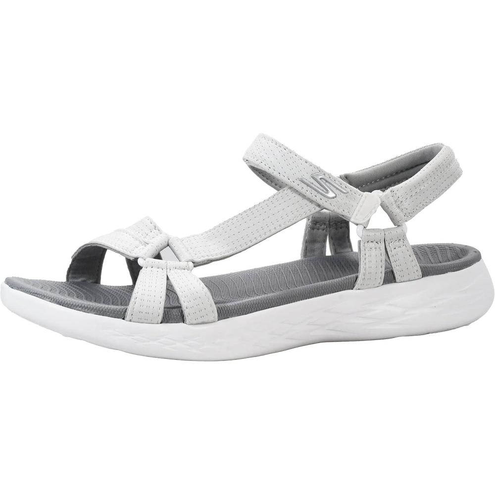 imageSkechers Womens OnThego 600Brilliancy Sport SandalWhiteGrey