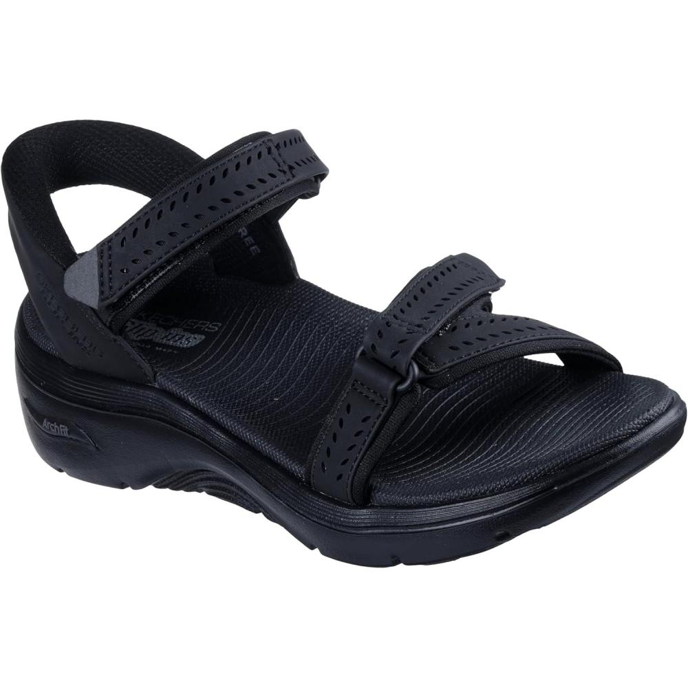 imageSkechers Womens OnThego Go Walk Arch Fit 20 Hands Free Slipins Sandal CandaceBlackBlack