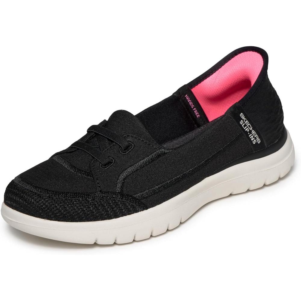 imageSkechers Womens OntheGO Flex Top Notch SlipIn SneakersBlackWhite