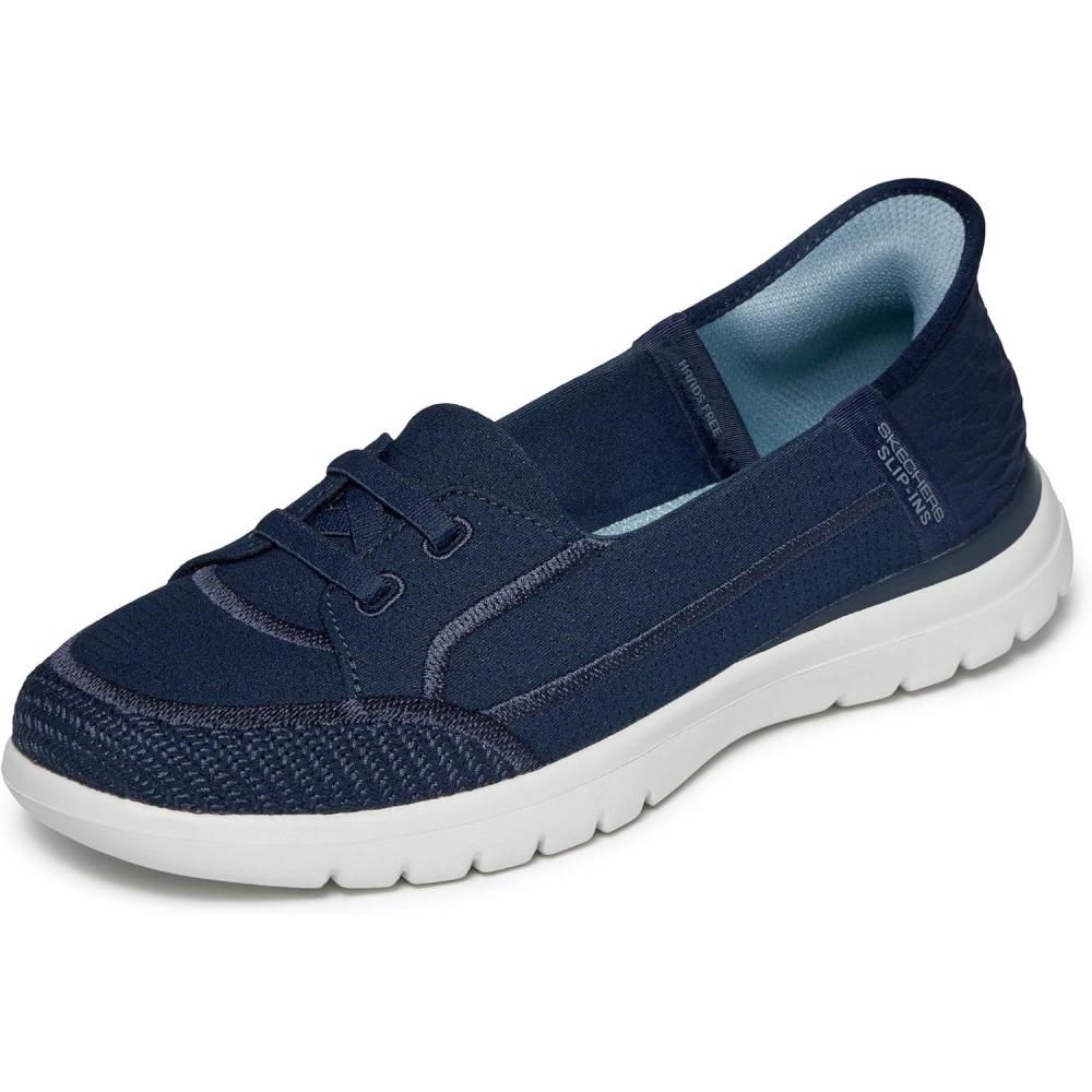 imageSkechers Womens OntheGO Flex Top Notch SlipIn SneakersNavyGray
