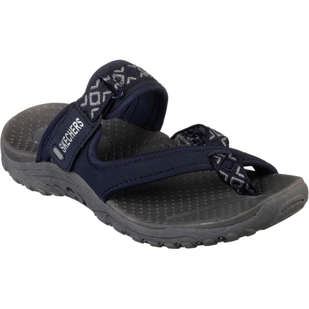 imageSkechers Womens REGGAE Trailway FlipFlop SandalsNavyGrey