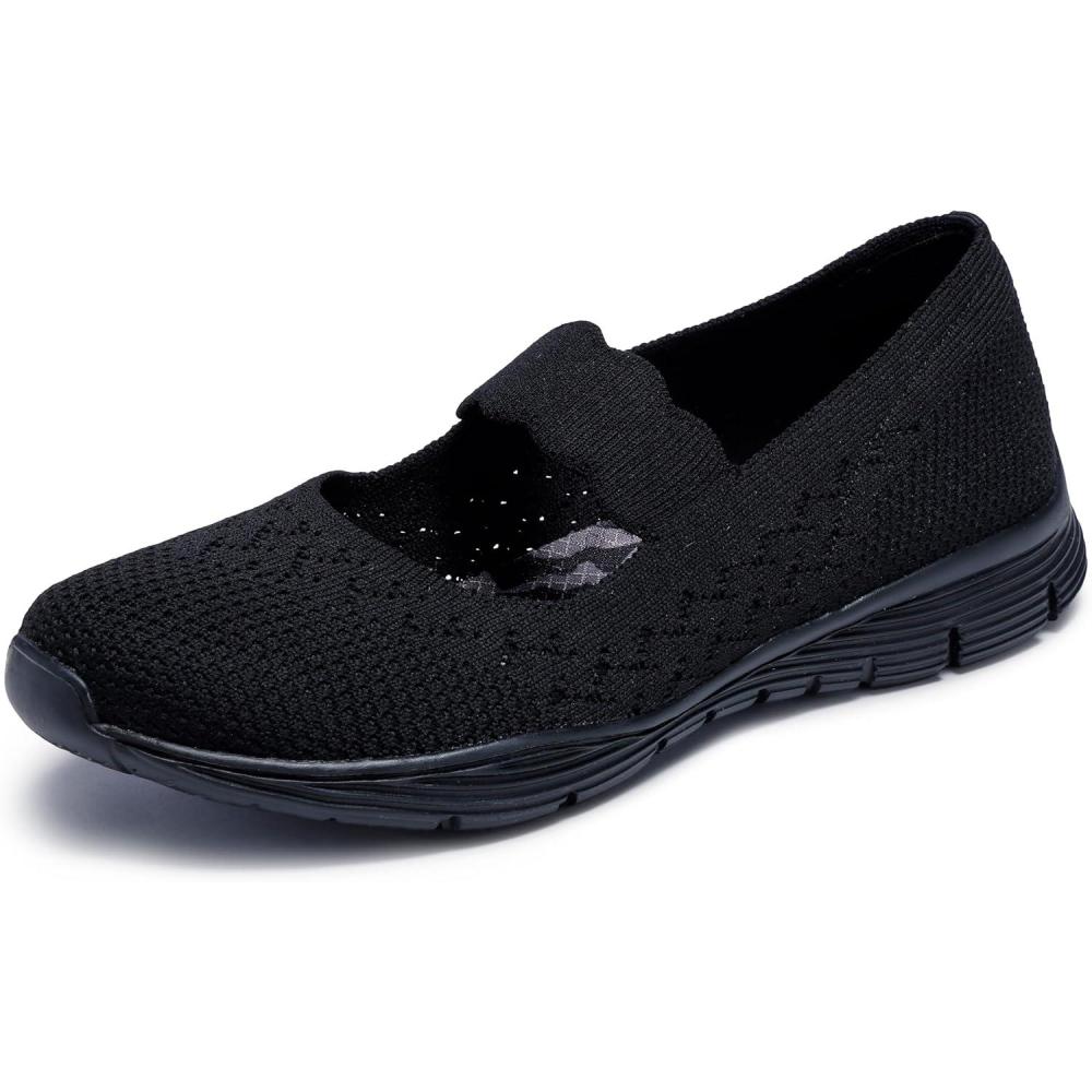 imageSkechers Womens Seager Power Hitter Engineered Knit Mary JaneBlackBlack