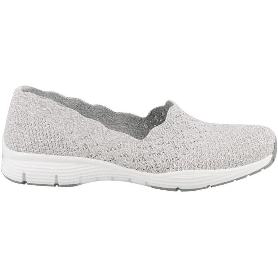 imageSkechers Womens Seager Stat Scalloped Collar Engineered SkechKnit Slipon Classic FitGrey Light