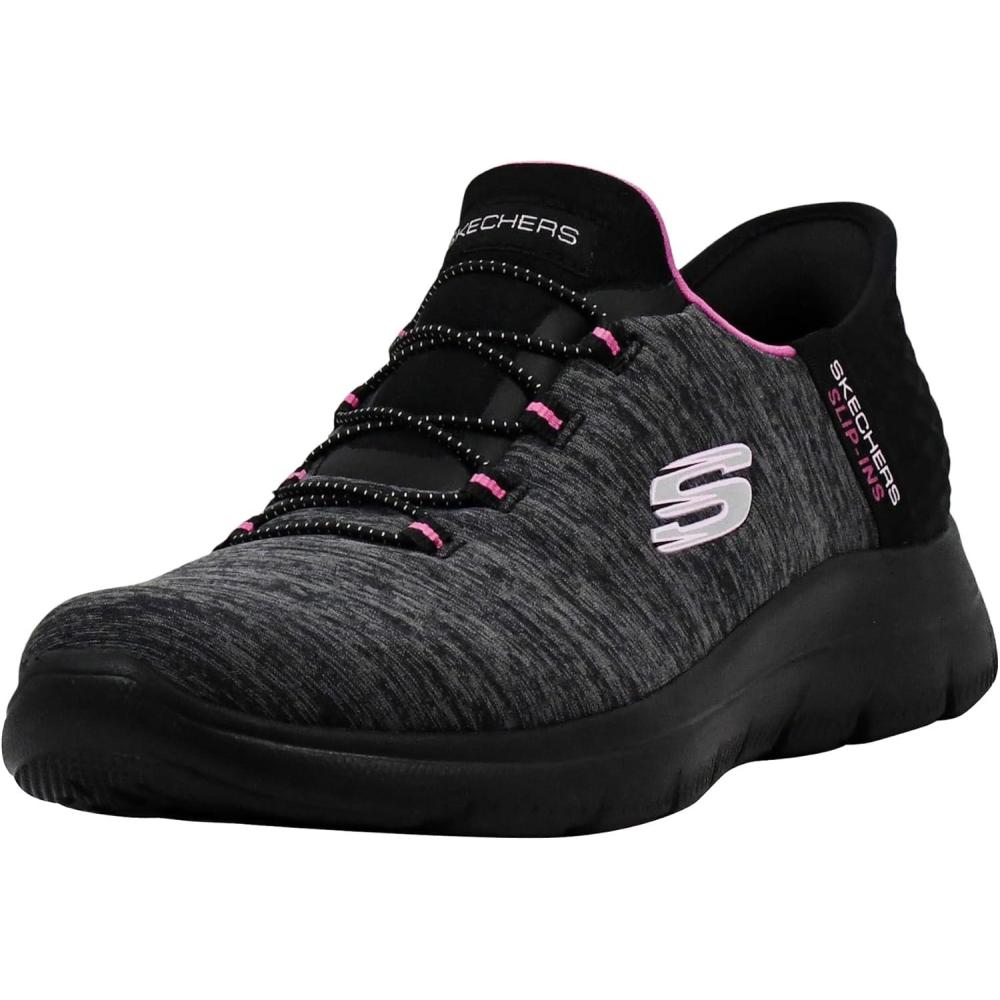 imageSkechers Womens Summits Dazzling Haze Hands Free Slip In SneakersBlackPink