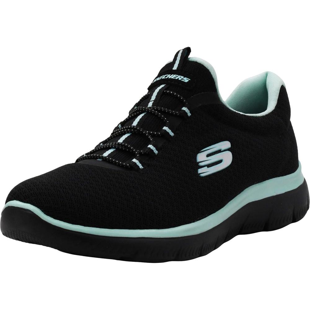 imageSkechers Womens Summits SneakerBlackAqua