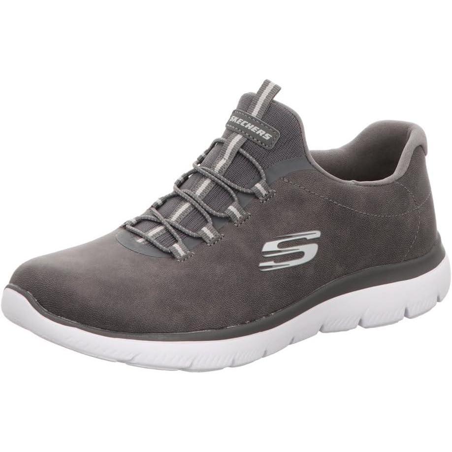 imageSkechers Womens Summitstop PlayerCharcoal Microleather Duraleather Trim