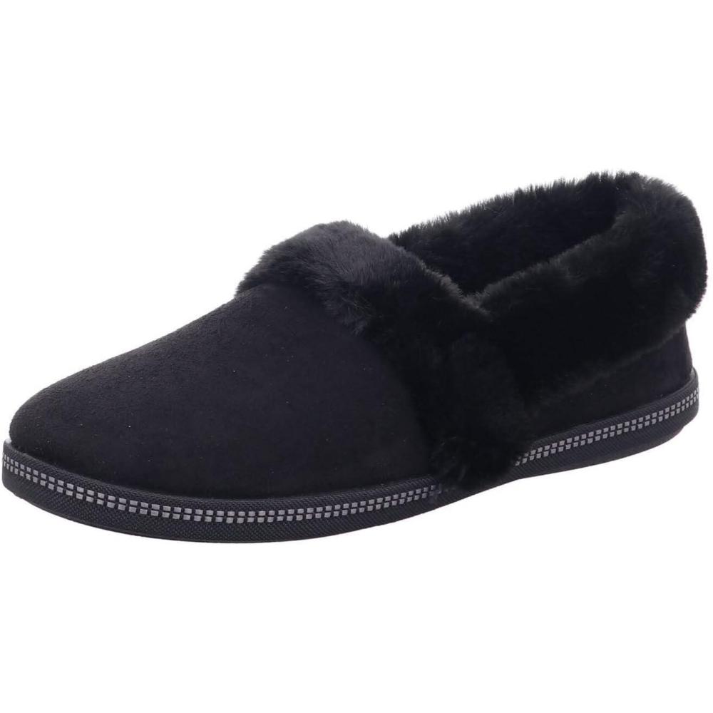 imageSkechers Womens Too Cozy SlipperBlack Microfiber Faux Fur Line