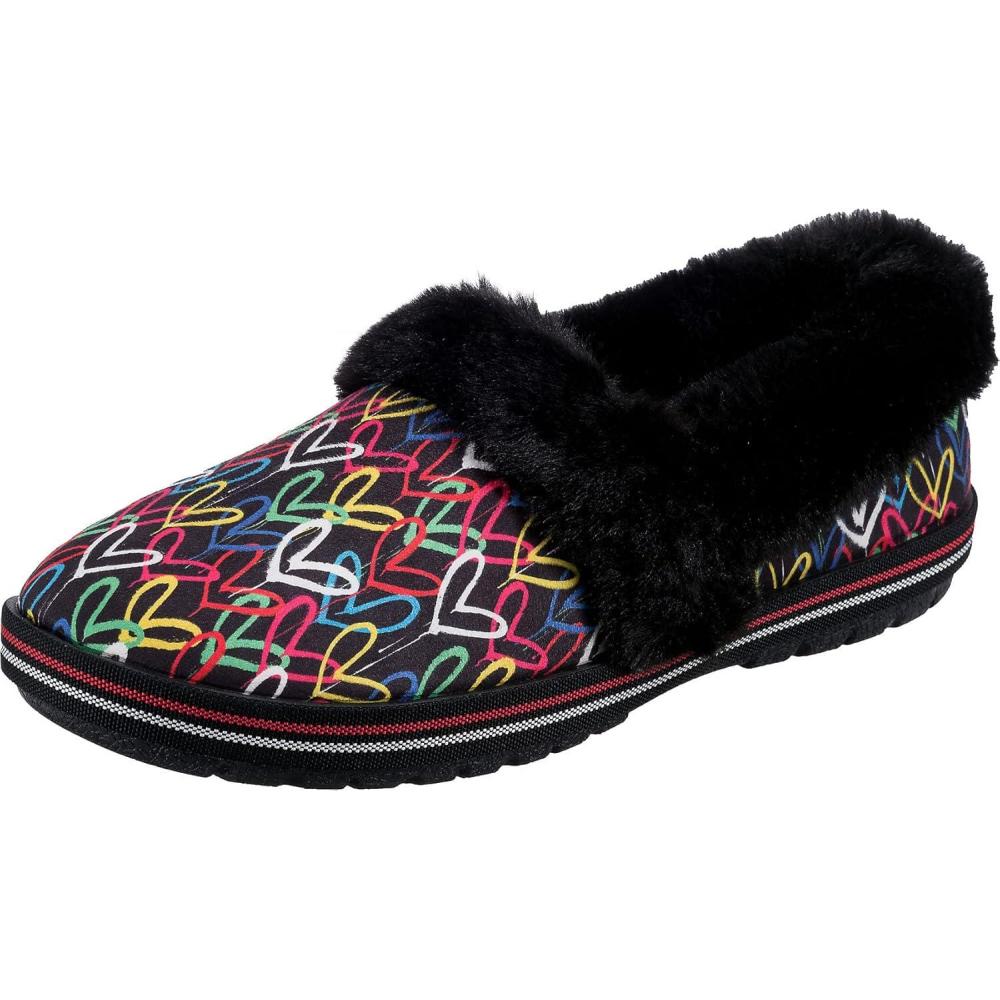 imageSkechers Womens Too Cozy SlipperBlack Multi Microfiber Suede
