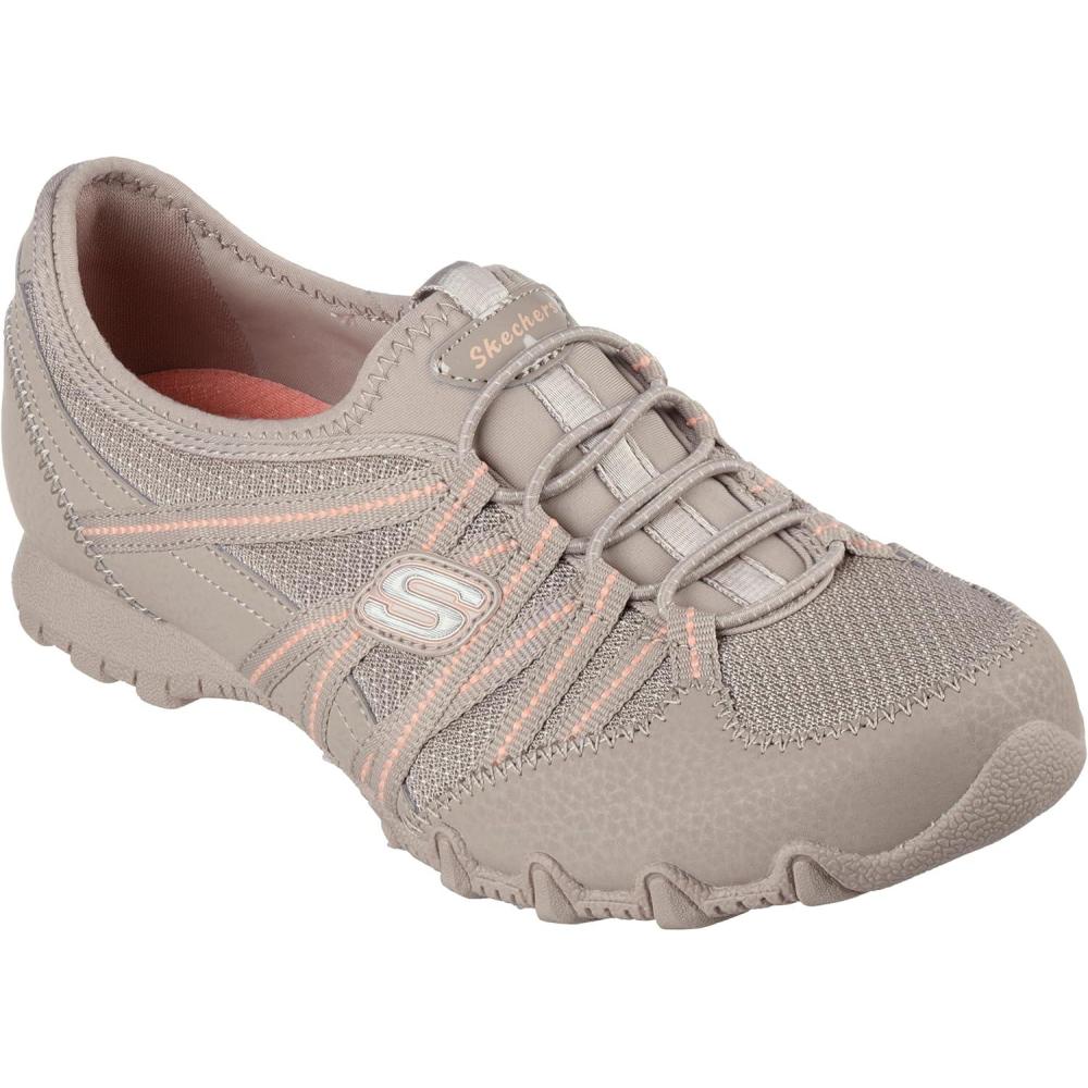 imageSkechers Womens Ultra Flex 30 Brilliant Path SneakersTaupe Mesh Duraleather Coral Trim