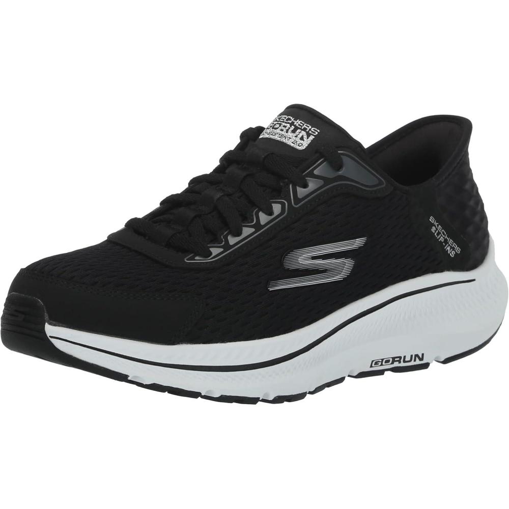 imageSkechers Womens Womens Hands Free Slipins Go Run Consistent 20 Endure SneakerBlackSilver