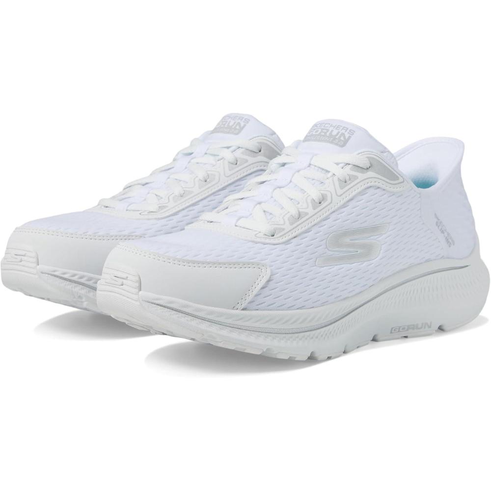 imageSkechers Womens Womens Hands Free Slipins Go Run Consistent 20 Endure SneakerWhiteSilver