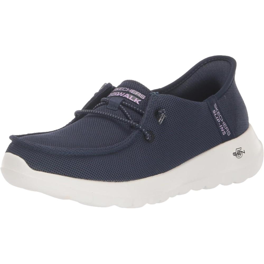 imageSkechers Womens Womens Hands Free Slipins Go Walk Joy Moc Toe Casual ShoeNavyLavender