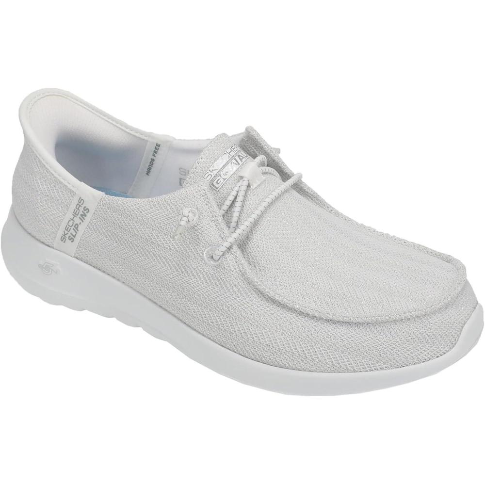 imageSkechers Womens Womens Hands Free Slipins Go Walk Joy Moc Toe Casual ShoeWhitesilver
