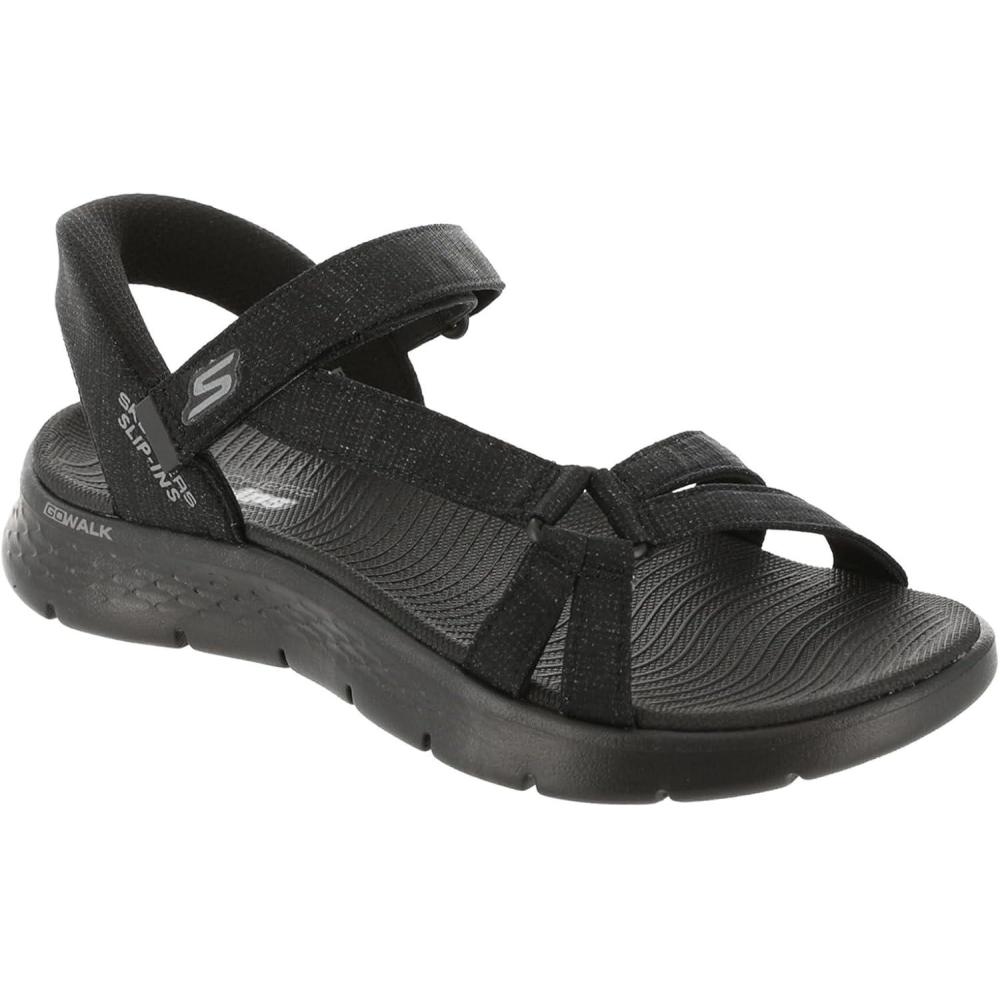 imageSkechers womens Go Walk Flex Sandal Illuminate Hands Free SlipinsBlack