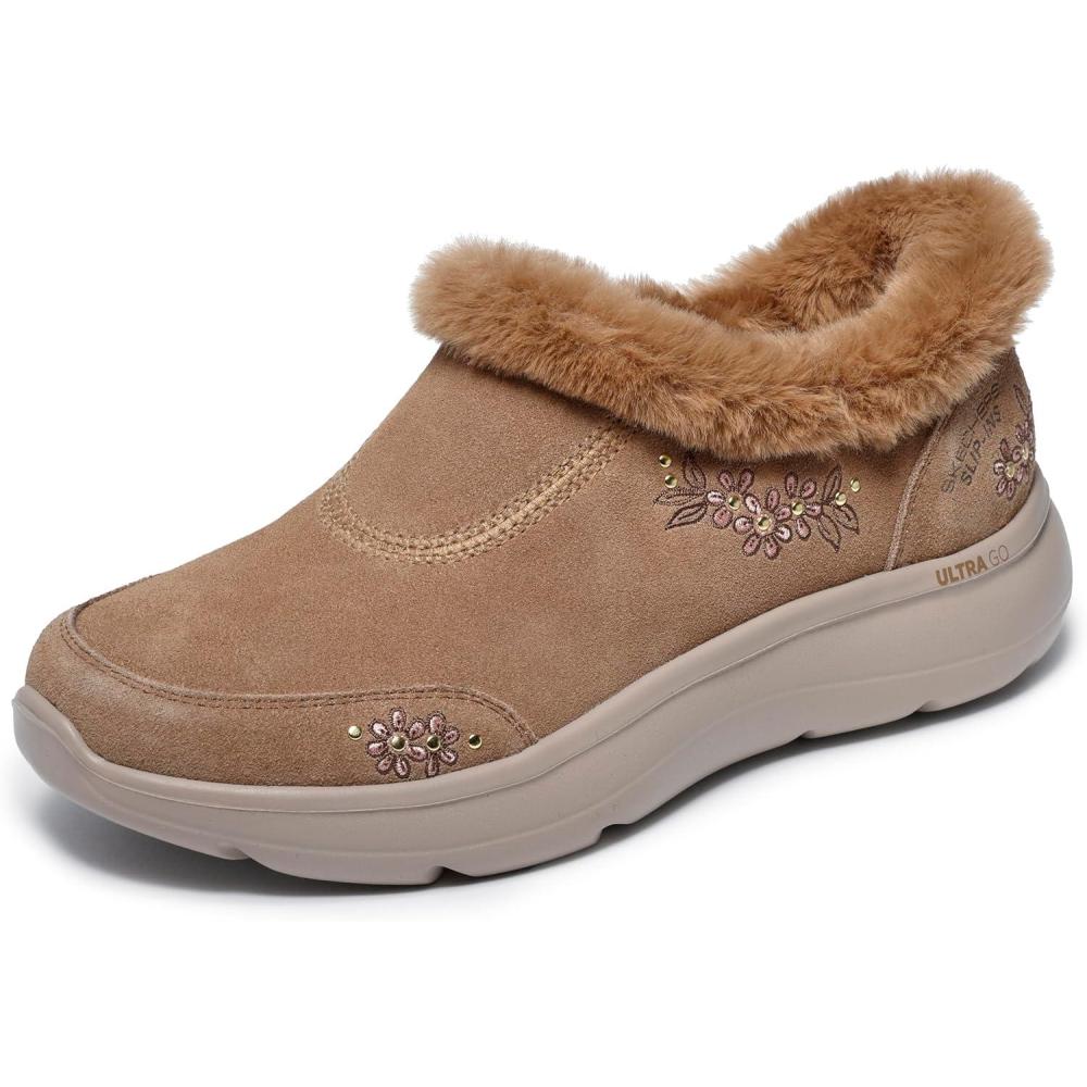 imageSkechers womens Hands Free Slipins Onthego Encore Embroidered SlipperChestnut