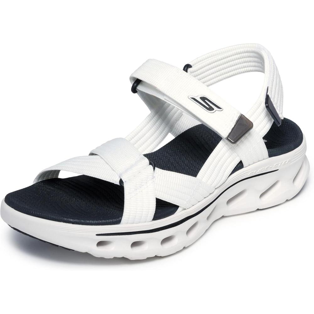 imageSkechers womens Onthego Glide Step 20 Sandal CamdenWhiteBlack