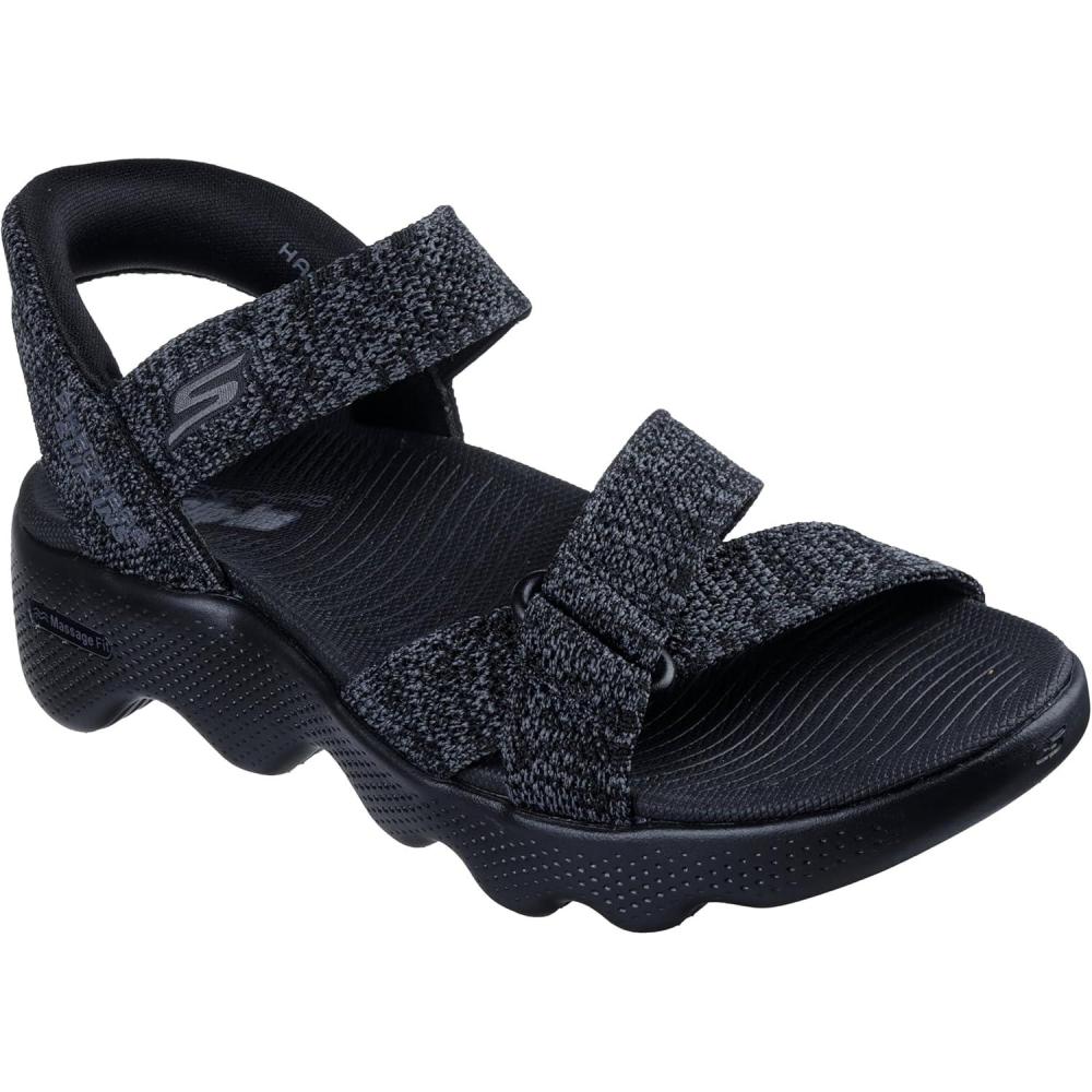 imageSkechers womens Onthego Massage Fit Sandal Hands Free Slipins WHeathered KnitBlackGrey