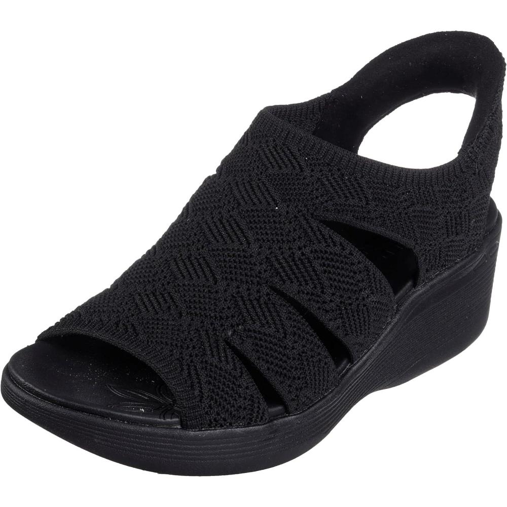 imageSkechers womens Pierlite Memory MakerWedge SandalBlackBlack