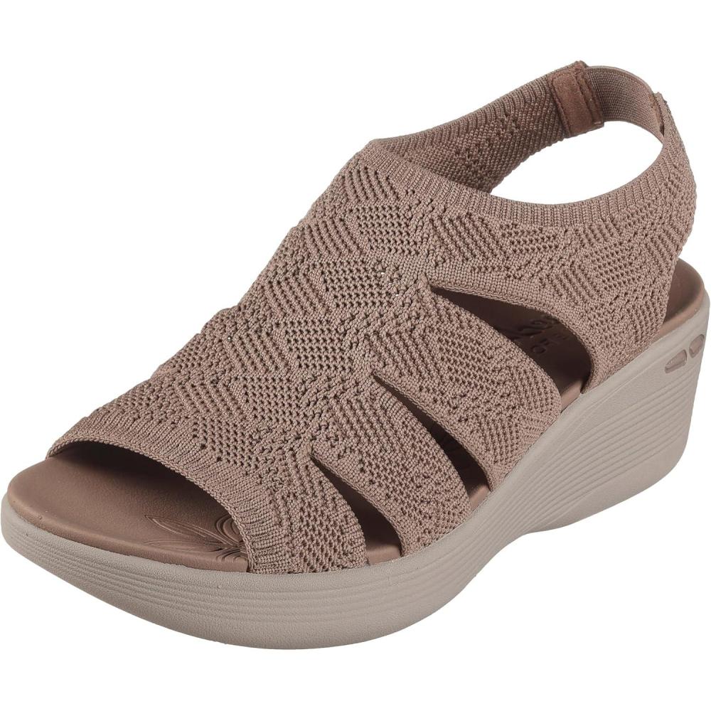 imageSkechers womens Pierlite Memory MakerWedge SandalMocha