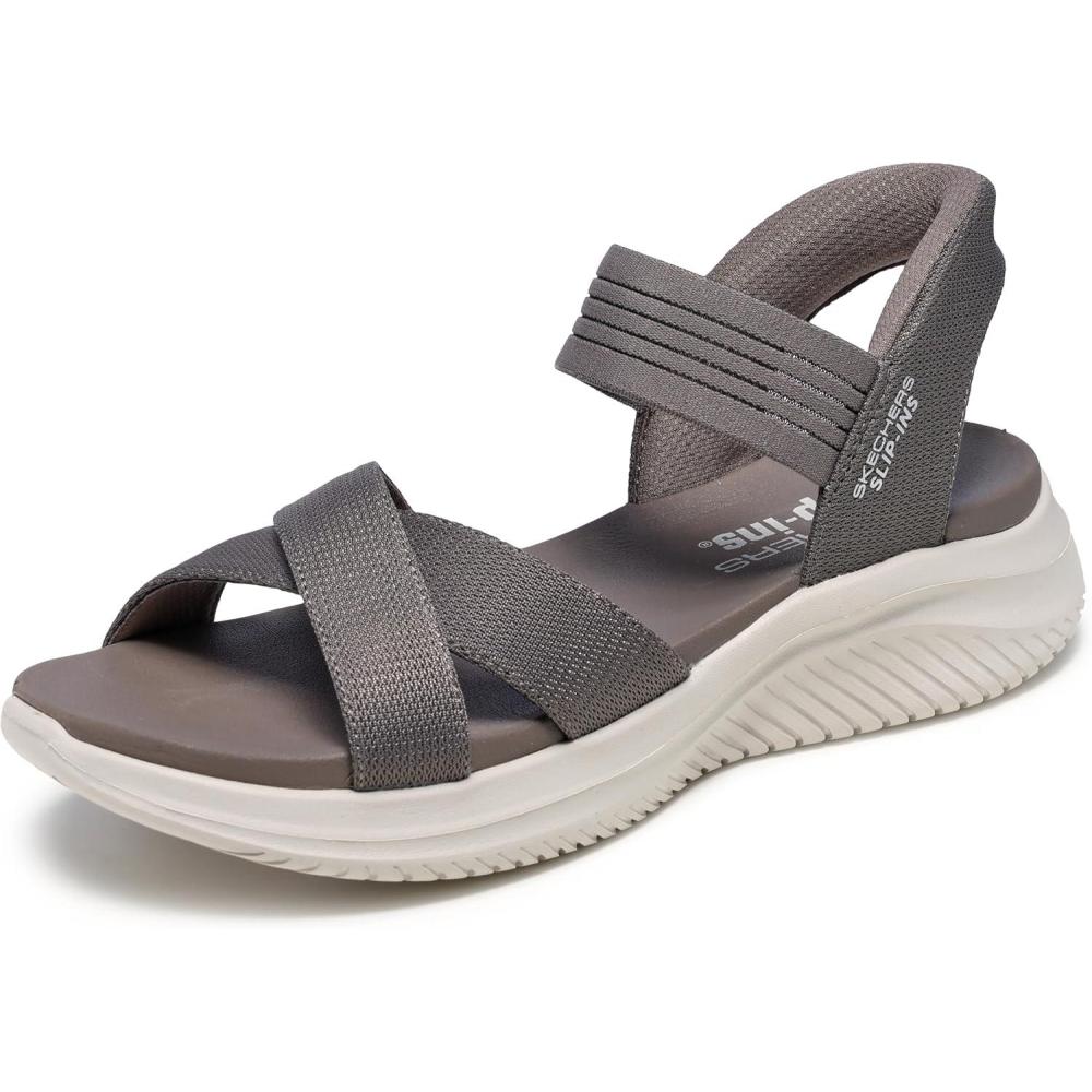 imageSkechers womens Ultra Flex 30 Never Netter Hands Free SlipinsDark Taupe