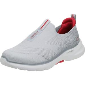 Skechers Mens Gowalk 6 – Stretch Fit Slip-on Athletic Performance Walking Shoe(Grey/Red)