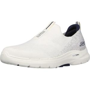 Skechers Mens Gowalk 6 – Stretch Fit Slip-on Athletic Performance Walking Shoe(White/Navy)
