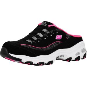Skechers Sport Women’s D’Lites Slip-On Mule Sneaker(Black/Hot Pink)
