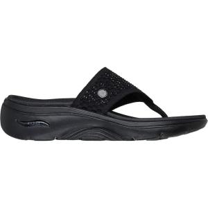 Skechers Women’s 3pt Wedge Flip-Flop(Black/Black)