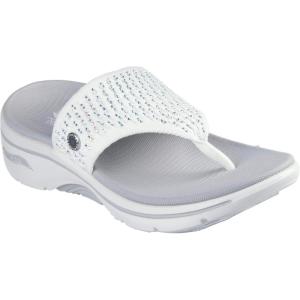 Skechers Women’s 3pt Wedge Flip-Flop(White/Silver)