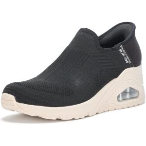 Skechers Womens A-Wedge – Crecent Hands Free Slip-ins(Black Knit)