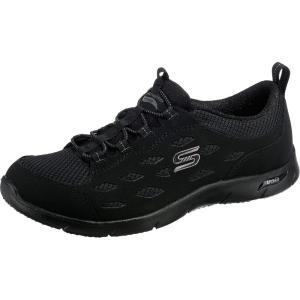 Skechers Women’s Arch Fit Refine Don’t Go Sneaker(Black Duraleather Mesh Charcoal Trim)
