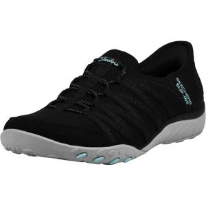 Skechers Women’s Breathe Easy – Roll With Me Sneakers(Black/Aqua)