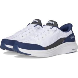 Skechers Women’s Contour Foam Hands Free Slip-Ins, White/Navy, 9.5