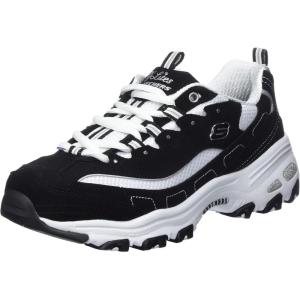 Skechers Womens D’Lites Fresh Start Memory Foam Lace-up Sneaker(Black/Multi Silver)
