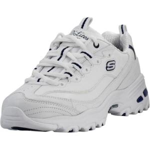 Skechers Womens D’Lites Fresh Start Memory Foam Lace-up Sneaker(Whit/Blu)