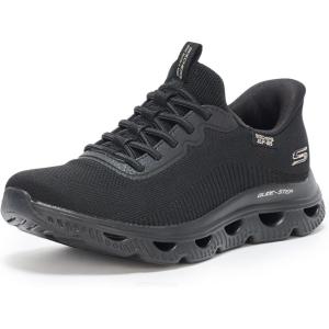Skechers Womens Glide Step Arc Waves Slip-ins(Black/Black)